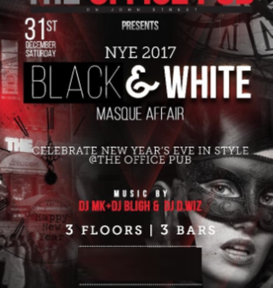 New Years Eve Black & White Black Masque Affair